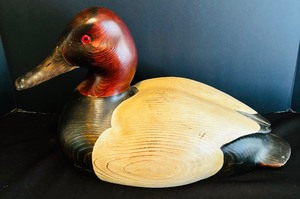 lot 120 image: Large Wooden Duck by Big Sky Boseman, Montana USA Carvers  Carved Duck Decoy