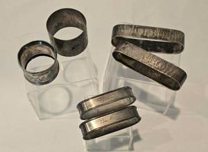 lot 56 image: Diverse Selection of Vintage Sterling Silver Napkin Rings