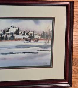 lot 59 image: Signed Limited Edition M. Casper Lithograph, Dashing Through the Snow