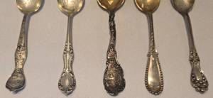 lot 61 image: Collection of Five Commemorative Sterling Silver Spoons