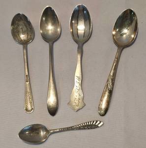 lot 63 image: Sterling Silver Spoon Selection