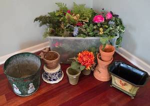 lot 97 image: Faux Floral and Planter Options