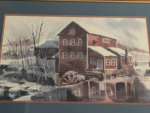 lot 239 image: Pair of Framed Scenic Watercolor Prints