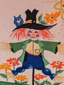 lot 191 image: Vintage Scarecrow Needlepoint