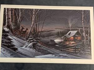 lot 177 image: Framed Evening with Friends Print by Terry Redlin
