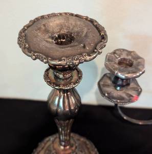 lot 178 image: Vintage Silver Plated Candleholders