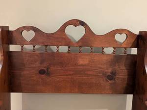 lot 160 image: Petite Carved Wood Heart Bench