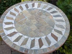 lot 43 image: Tile Topped Patio Accent Table