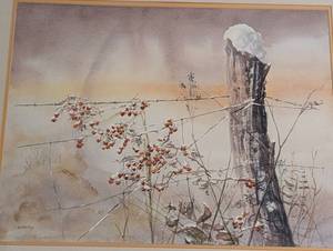 lot 134 image: Framed Watercolor Painting by J. McWethy