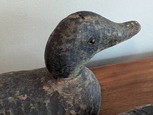 lot 143 image: Pair of Vintage Wood Duck Decoys with Glass Eyes