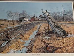 lot 154 image: Framed Leavin Shelter Print by Les Kouba