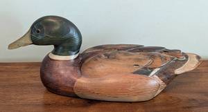 lot 157 image: Ducks Unlimited Tom Taber Mallard Decoy