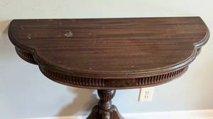 lot 12 image: Vintage Mahogany Crescent Accent Table