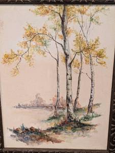 lot 21 image: Framed Watercolor Painting by Hunter