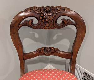 lot 26 image: Carved Wood Back Side Chair