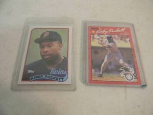 lot 8 image: MINNESOTA TWINS KIRBY PUCKETT Error Cards - DONRUSS 90 #683 & Topps #650 - VERY NICE - GREAT CARDS - SEE PICTURES