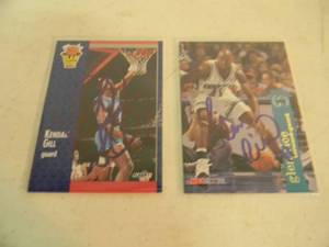 lot 20 image: CHARLOTTE HORNETS AUTOGRAPHED CARDS WITH COAs KENDAL GILL & GLEN RICE - VERY NICE - GREAT CARDS - SEE PICTURES