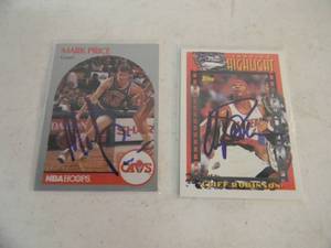 lot 21 image: AUTOGRAPHED CARDS WITH COAs BLAZERS, CLIFF ROBINSON & CAVS MARK PRICE - VERY NICE - GREAT CARDS - SEE PICTURES