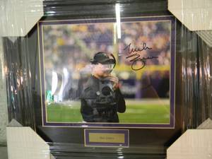 lot 42 image: MINNESOTA VIKINGS Coack Mike Zimmer AUTOGRAPHED WITH COA Official NFL professionally framed photo, Approx 16 by 14 - NEW - A VERY NICELY DONE PIECE - SEE PICTURES