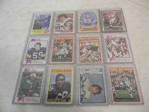 lot 47 image: 12 VINTAGE FOOTBALL CARDS - TARKENTON, YARY, TINGLEHOFF, CARTER, NAMATH & MORE - NICE - FANTASTIS CARDS - SEE PICTURES