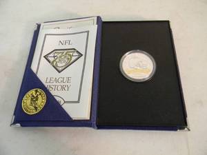 lot 48 image: Balfour 75th Anniversary NFL OFFICIAL GAME COIN SAN DIEGO CHARGERS 1960 INAUGURAL SEASON - IN BOX WITH COA - NICE - FANTASTIS PIECE - SEE PICTURES