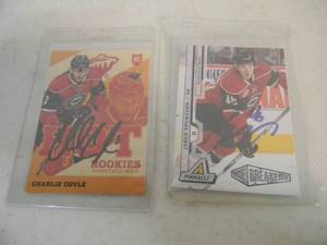 lot 62 image: MINNESOTA WILD SIGNED  AUTOGRAPHED CARDS - JARED SPURGEON & CHARLIE COYLE (ROOKIES) - NICE CONDITION - AWESOME CARDS - SEE PICTURES