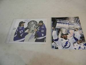lot 63 image: TAMPA BAY LIGHTNING RYAN McDONAGH & PAT MAROON STANLEY CUP CHAMPS CELEBRATION SIGNED  AUTOGRAPHED 8 By 10 PHOTOS - NICE CONDITION - AWESOME PIECES - SEE PICTURES