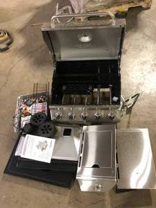 Nexgrill 5-Burner Propane Gas Grill in Stainless Steel with Side Burner and Condiment Rack Missing Pieces Customer Returns See Pictures