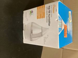 Crane 1 Gal. Top Fill Drop Cool Mist Humidifier with Sound Machine for Medium to Large Rooms up to 500 sq. ft. - ClearWhite Customer Returns See Pictures