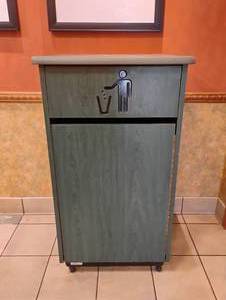 lot 27 image: LOCKWOOD SINGLE SPLIT DOOR TRASH CAN