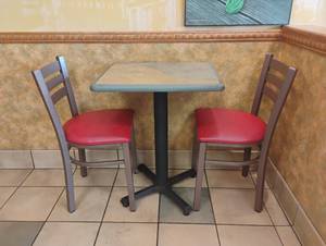 lot 12 image: COMMERCIAL RESTAURANT DINING TABLE AND CHAIRS