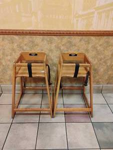 lot 61 image: 2 WOODEN KIDS HIGH CHAIRS