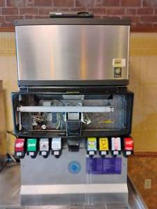 lot 55 image: CORNELIUS BEVERAGE DISPENSER AND MANITOWOC ICE MACHINE