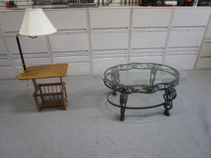 Glass Top Coffee Table & End TableLamp