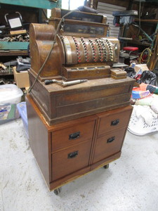 National Cash Register Accounting Machine & Cabinet