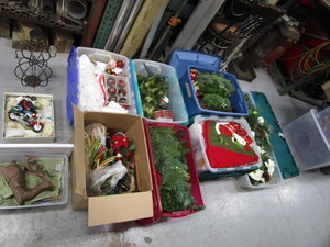 Totes of Christmas Decorations