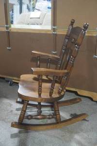 lot 3 image: wood rocking chair