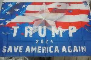 lot 246 image: Trump flag with grommets
