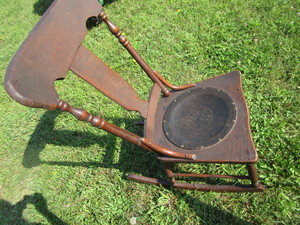 Antique Sewing Rocker, Leather Seat