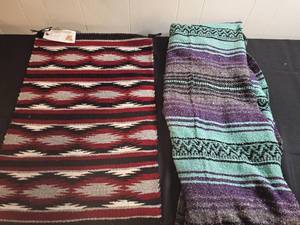 lot 154 image: Genuine Navajo Rug and La Montaa Falsa Blanket