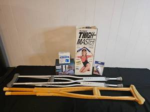 lot 165 image: Lot of Medical and Fitness Equipment with Masks and Fuzz Remover