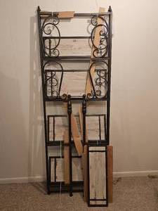 lot 174 image: Decorative Shelving Unit with Rustic Design