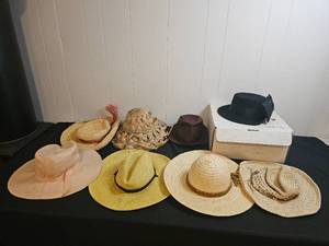 lot 193 image: Assorted Lot of Straw and Felt Hats with Daytons Box