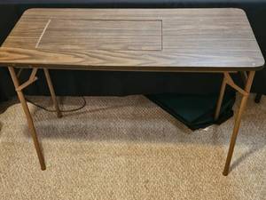 lot 196 image: Vintage Folding Card Table with Wooden Top