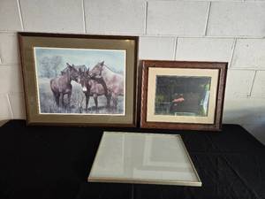 lot 382 image: Lot of 3 Framed Artwork Pieces