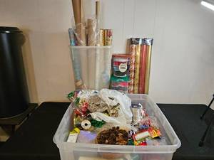 lot 230 image: Assorted Holiday Gift Wrapping Supplies and Accessories
