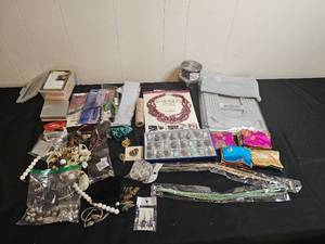 lot 232 image: Comprehensive Jewelry Making Lot with Tools, Beads & Accessories