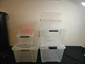 lot 234 image: Lot of Assorted Plastic Storage Bins