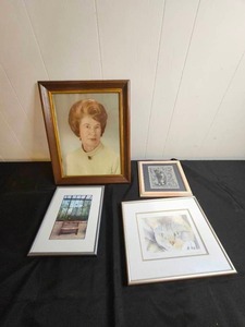 lot 238 image: Lot of 4 Framed Artwork Pieces
