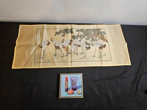 lot 245 image: Decorative Tapestry and Framed Makeup Art Print
